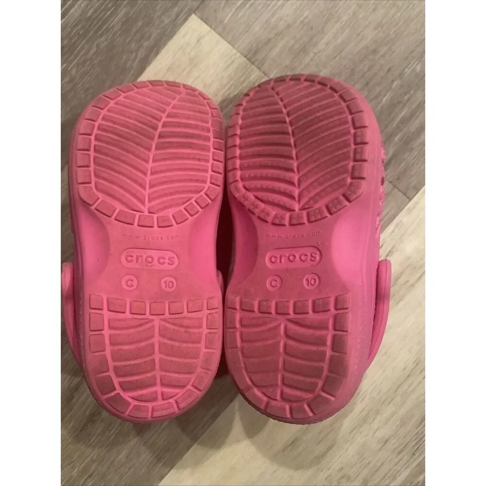 Crocs Coast Clog K Little Girl's Party Pink Sandals 204094-6U9 Size  C10